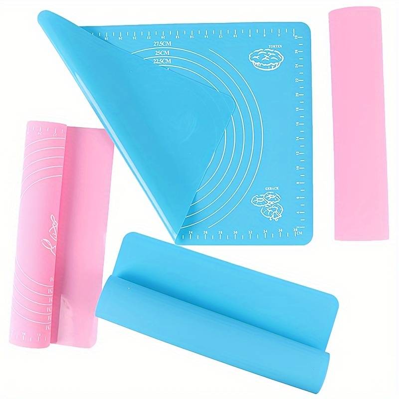 Silicone Baking Roti Mat with Measurements – Non-Stick Heat Resistant Dough Rolling Pad 50x40 (Random Color)