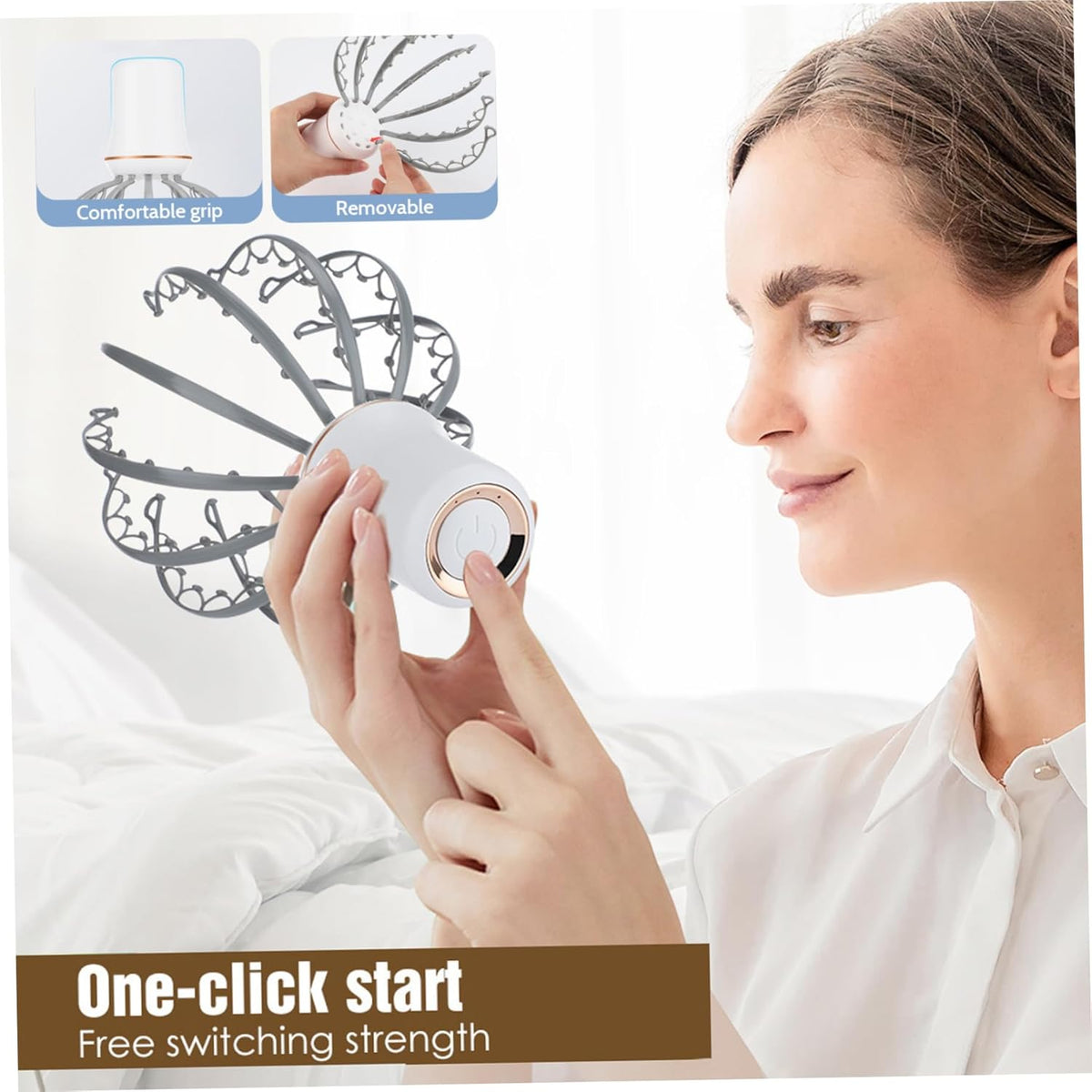 Electric Scalp Massager with 12 Claws – Rechargeable Head Massage Tool, 3 Massage Modes for Relaxation & Daily Scalp Care