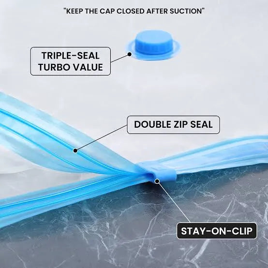 Vacuum Storage Bags with Hand Pump - Space Saving Organizer