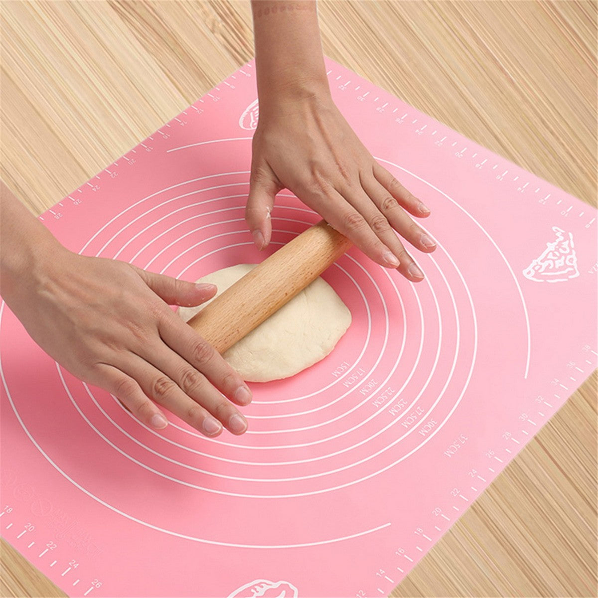 Silicone Baking Roti Mat with Measurements – Non-Stick Heat Resistant Dough Rolling Pad 50x40 (Random Color)
