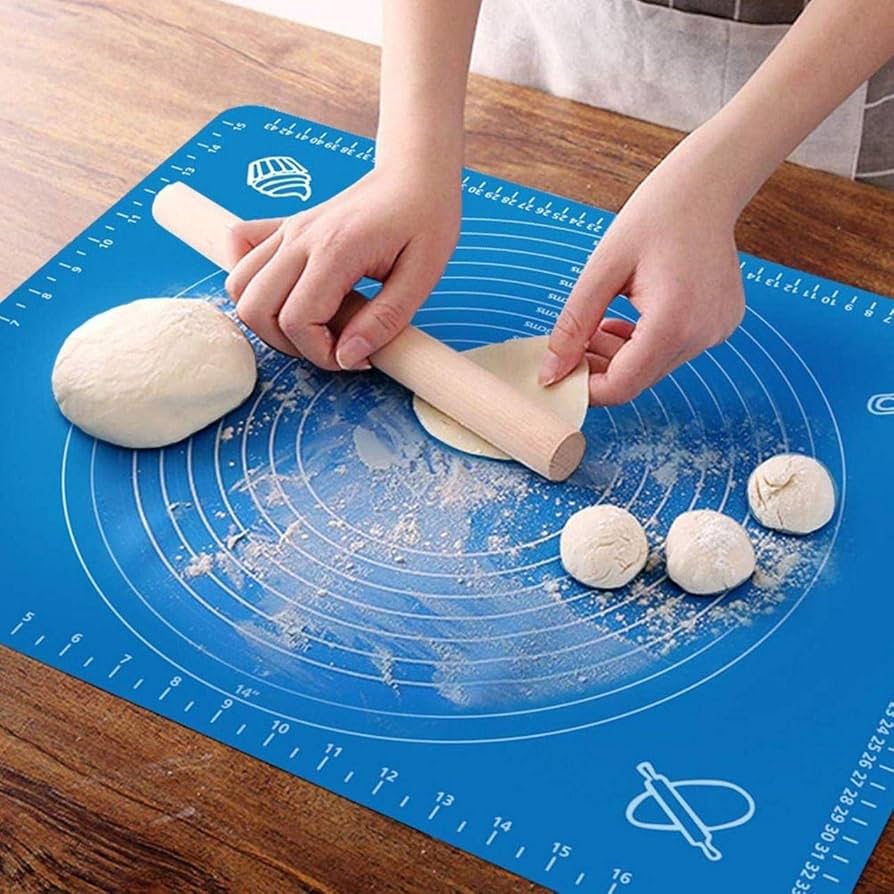Silicone Baking Roti Mat with Measurements – Non-Stick Heat Resistant Dough Rolling Pad 50x40 (Random Color)