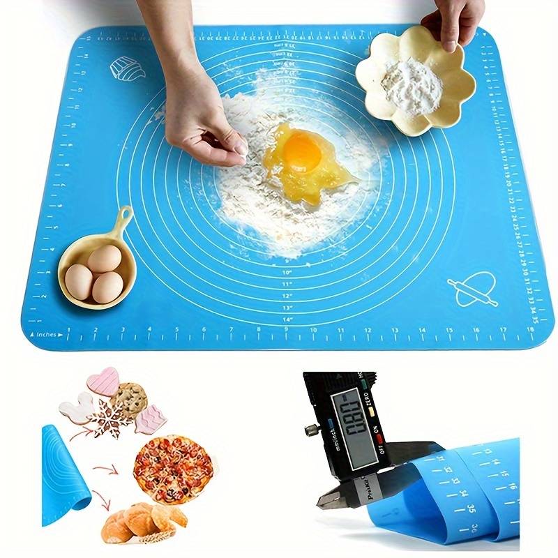 Silicone Baking Roti Mat with Measurements – Non-Stick Heat Resistant Dough Rolling Pad 50x40 (Random Color)