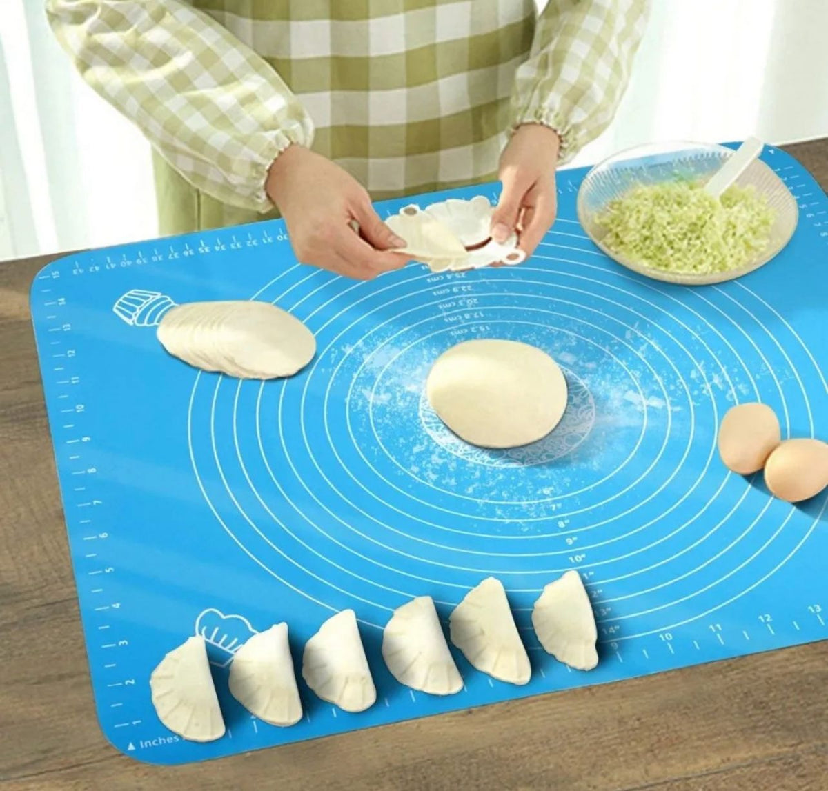 Silicone Baking Roti Mat with Measurements – Non-Stick Heat Resistant Dough Rolling Pad 50x40 (Random Color)