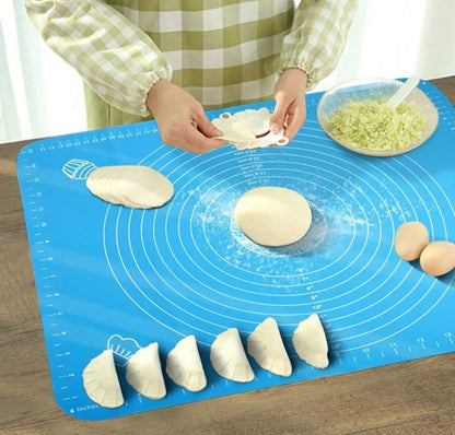 Silicone Baking Roti Mat with Measurements – Non-Stick Heat Resistant Dough Rolling Pad 50x40 (Random Color)
