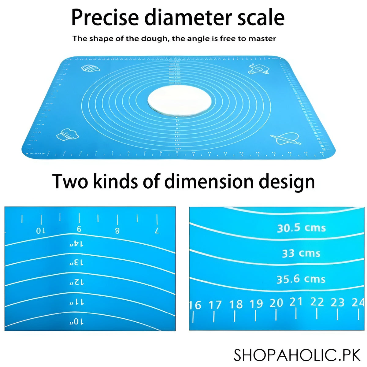 Silicone Baking Roti Mat with Measurements – Non-Stick Heat Resistant Dough Rolling Pad 50x40 (Random Color)