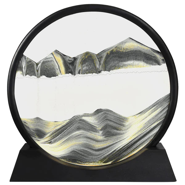 3D Moving Sandscapes Frame – 7 Inch Round Sand Art Picture (Random Color)