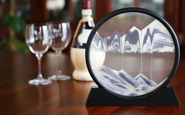 3D Moving Sandscapes Frame – 7 Inch Round Sand Art Picture (Random Color)