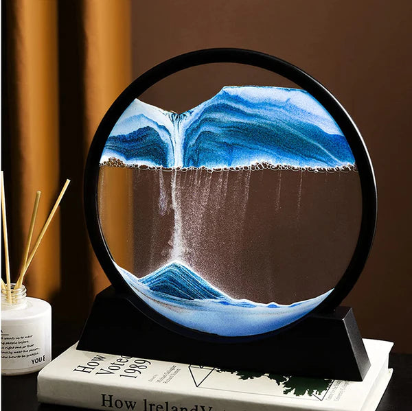 3D Moving Sandscapes Frame – 7 Inch Round Sand Art Picture (Random Color)